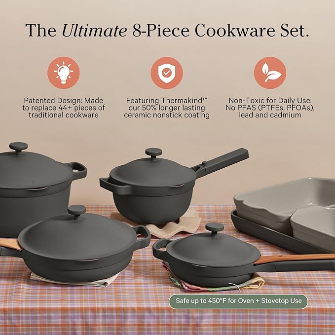 Our Place Ultimate Cookware Set - Complete 18-Piece Set Including the Always Pan, Perfect Pot, and Bakeware Set | Multifunctional, Toxin-Free Nonstick | Replaces 44 Pieces | Char