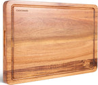 OAKSWARE Cutting Boards, 20 x 15 Inch Extra Large Acacia Wooden Cutting Board for Kitchen, Edge Grain Wood Chopping Board with Juice Groove and Handles, Pre-Oiled Carving Tray for Meat & Cheese
