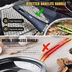 Meythway 𝐔𝐏𝐆𝐑𝐀𝐃𝐄 Stainless Steel Cookware Set Non Toxic, 14PCs Stainless Steel Pots and Pans Set with Stay-Cool Handles, Kitchen Induction Cookware with Steamer, Utensil Sets and Pot Protectors