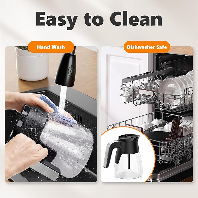 10 Cup Coffee Pot Replacement for Ninja Coffee Maker CM401, Glass Coffee Carafe Compatible with Ninja CM400 CP300 CF091 CM371 CM300, Ninja Coffee Pots Replacements with Brew-Through Lid