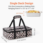 Lunch Bag - Large Insulated Casserole Carrier, Reusable Lunch Box for Men/Women, Insulated Lunch Bag Leakproof Lunchbox for Men Adults Work Picnic Hiking Beach (Leopard Print) 17.12" x 11.42"x 4.53"