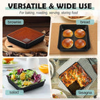 TeamFar Square Cake Pan, 6 inch Small Baking Roasting Pans with Stainless Steel Core & Nonstick Coating, for Making Cakes Brownie Lasagna, Non-toxic & Sturdy, Oven Safe & Easy to Clean – Set of 2