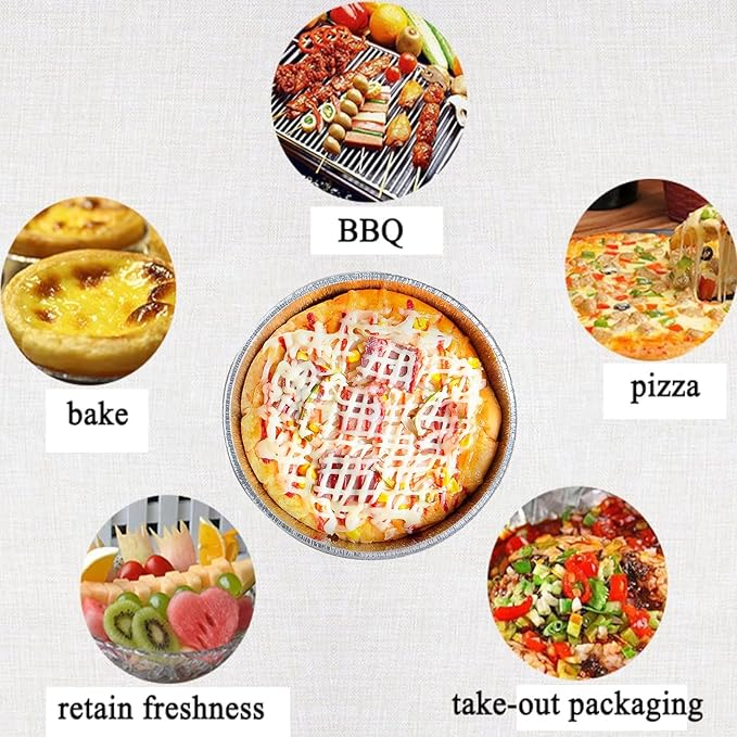 9" Round Aluminum Pans, 20 Pack Tin Foil Pans Disposable, Freezer & Oven Safe, Aluminum Tins for Baking,Storing,Cooking,Reheating,Roasting