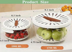 2 Pcs MultiPurpose Fruit Strainer Drain Basket with Lid & Collapsible Handle,2.85QT+1QT 2 in 1 Draining and Preservation Basket, Fruit Cleaner Bowl for Fridge Freshness and Outdoor Picnics
