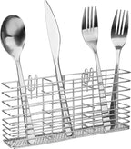 iPEGTOP Expandable Dish Drying Rack Organizer and Utensil Cutlery Holder, 304 Stainless Steel Over Sink Dish Rack, Dish Drainer in Sink or On Counter, Rustproof