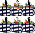WISELIFE 6 Pack Reusable Grocery Bags Large Water Resistant Grocery Collapsible Heavy Duty Tote Bags for Shopping Picnic