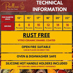 Paella Pan – Enamelled, No-Rust Steel Skillet – Easy-to-Clean Pan for Propane & Gas Burners – Indoor & Outdoor Cooking Cacerola Paellera Sarten – 13 Inch, for 6 Servings