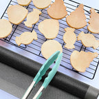 AMYONE Perforated Silicone Baking Mats, 2 PCS Gray Mesh Baking Mats for Half Sheet, Non-Stick Reusable Eclair Oven Liners for Homemade Bread/Pizza/Sugar Cookie 11 5/8" x 16 1/2", Deep Space Grey