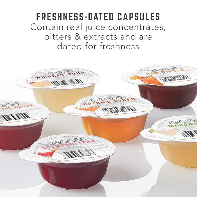 Bartesian Uptown Rocks Cocktail Capsules, Pack of 6 for Bartesian Premium Cocktail Maker (55356)
