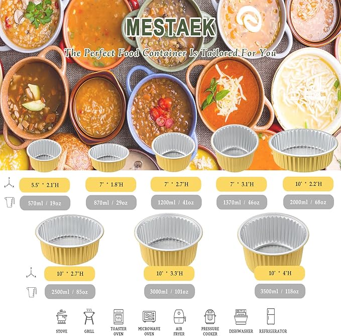 10" Sturdy Aluminum Foil Pans with Lids (20 Packs), 2X Thicker Heavy Duty Reusable Tin for Cooking Baking