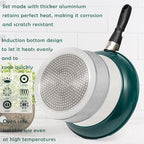 Moss & Stone Aluminum Pots And Pans Set Nonstick, Removable Handle Cookware, Stackable , Dishwasher Safe, Induction Camping Cookware Set. (10 Pieces Blue)