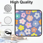 Vintage Boho Daisy Flowers Pot Holders Set of 2 Kitchen Heat Resistant Potholders for Microwave Cooking Baking Oven End Dishes and BBQ Gifts for Women