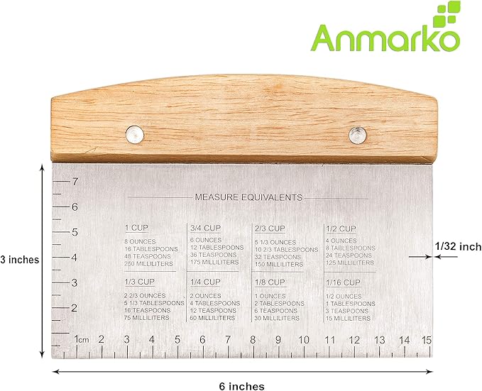 Anmarko Professional Griddle Spatula Set - Stainless Steel Metal Spatula and Griddle Scraper - Heavy Duty Commercial Grade