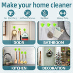 Clear Suction Cup Hanger, 5 Pack Removable Small Suction Cups for Shower, Bathroom, Glass, Door, Windows, Kitchen - Up to 11 lbs on Smooth Surface - 2 Hooks Design (Transparent Green)