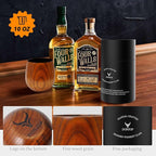 Charred Wooden Bourbon Drinking Glass,Handcrafted Whiskey Glasses for Men,Great Anniversary Birthday Gifts for Men, Him, Dad, Husband, or Brother 10OZ 2 PACK