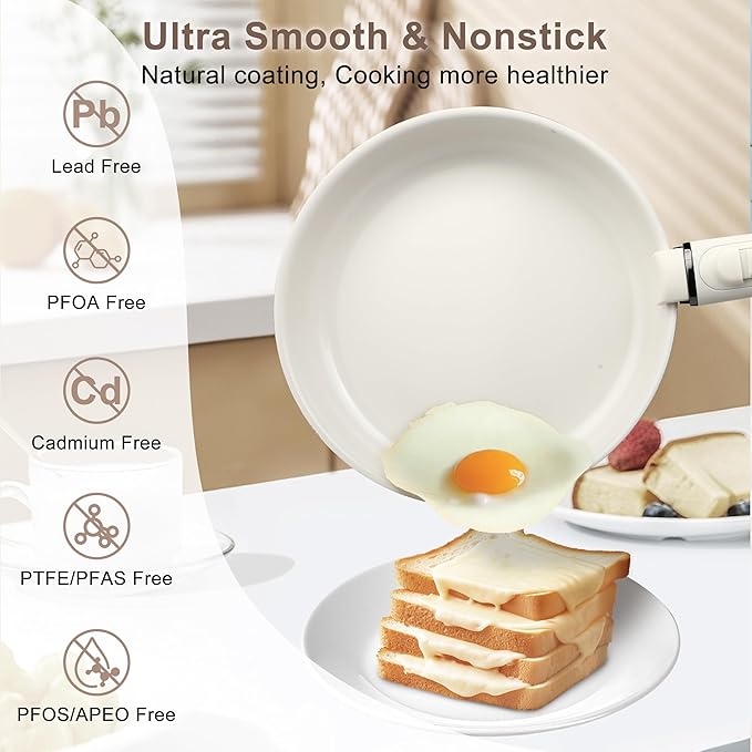 13Pcs Nonstick Cookware Set, Aluminum Nonstick Pots and Pans with Lids & Detachable Handle, Non-toxic Healthy Kitchen Cooking Sets, PFAS and PFOA Free