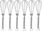 Anaeat 6 Pack Small Wire Whisks, Portable Stainless Steel Kitchen Tiny Whisk & Egg Beater with Thick Wire - Sturdy Mini Mixing Balloon for Cooking, Blending, Whiping, Beating and Stirring (6")