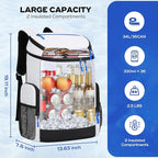 Maelstrom Backpack Cooler,36 Can Cooler Backpack,Soft Cooler Bag Insulated Leakproof,Lightweight Ice Chest Backpack,Travel Cooler Lunch Backpack for Camping,Hiking,Beach,White