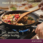 Anolon Advanced Home Hard Anodized Nonstick Pan, Stir Fry w/Helper Handle (12"), Moonstone
