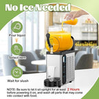 Commercial Slushie Machine, Slushy Machine for Home, 12L Slushie Maker Frozen Drink Maker, No Ice Need, Slush Cocktail Margarita, Smoothie Machine, Kitchen Appliances, Party Bar Amusement Park