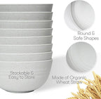 Wheat Straw Dinnerware Sets | Unbreakable Dinnerware Sets | Dishwasher Microwave Safe Dinnerware | Eco Friendly Non Breakable Dinnerware Sets | RV Outdoor Camping (Grey, Service for 8 (32 pcs))