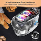 Stand Mixer, 6.5 Qt 660W, 6-Speed Tilt-Head Food Dough Mixer, Kitchen Electric Mixer with Stainless Steel Bowl,Dough Hook,Whisk, Beater, Egg white separator (6.5-QT, Silver)