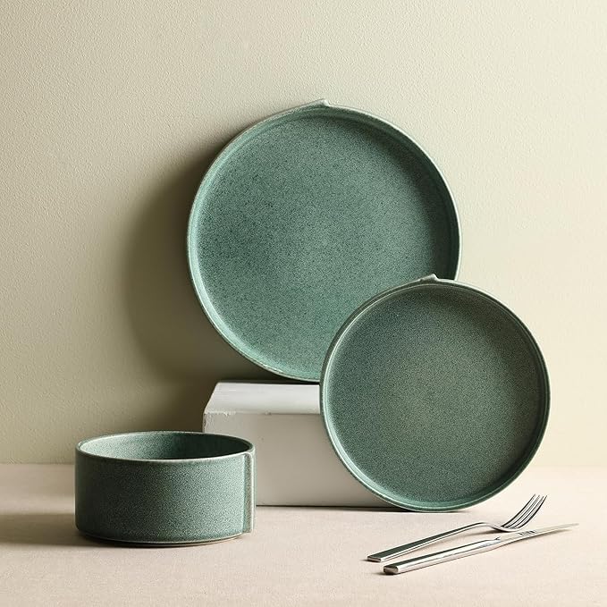 Stone Lain Bao 24-Piece Dinnerware Set Stoneware, Green