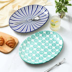 Selamica Serving Platter, 14 Inch Large Serving Dishes for Entertaining, Oval Ceramic Serving Trays for Party, Steak, Cake, Dinner, Fruit, Oven Safe, Microwave Safe, Set of 4, Assorted Colors