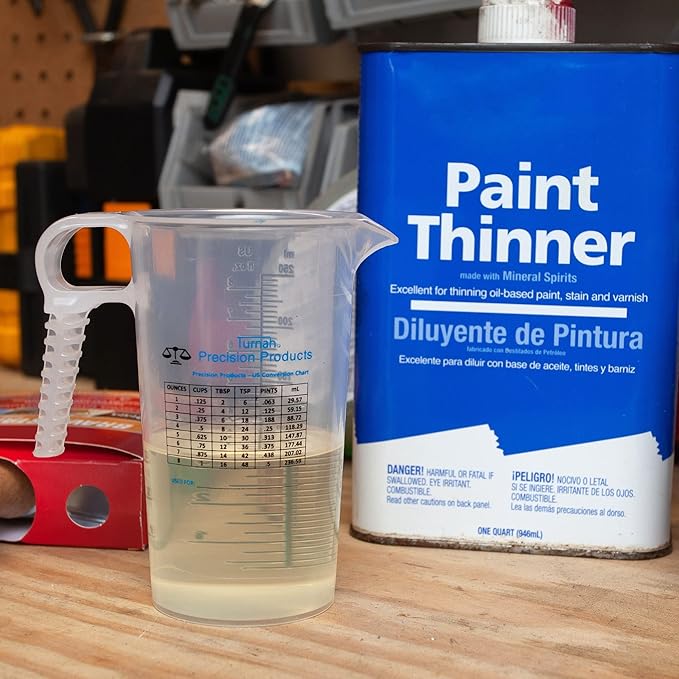 8oz 1 Cup Measure Pitcher with Convenient Conversion Chart– Food Grade - Great for Cooking, Home Hobbies, Aquariums, Pet Additives, Medical and Lab Chemicals with High Chemical Resistance by Turnah