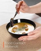 27 OZ Max Cereal Soup Bowl Set of 6, Thin Light & Durable Opal Glass 7.2 inch Black Geometric Faceted Bowls for Ramen, Noodle, Salad, Fruit, Dishwasher and Microwave Safe