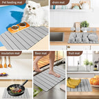 Stone Dish Drying Mat for Kitchen,Fast Dry and Quickly Absorbed Collapsible Drying Mat, 24"×16" Protection Kitchen Counter , Diatomaceous Earth Food Grade Stone Drying Trays (Grey, 16*24 inch)