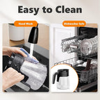 12 Cup Coffee Pot Replacement for Ninja Coffee Maker CFP101 CFP201 CFP301 CFP250A CFP300 CFP305 CFP307 CM400 CM401 CFN601 CF090 CF091 CF092, Glass Carafe for Ninja with Brew-Through Lid