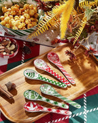 Christmas Ceramic Coffee Spoons, Colorful Teaspoons, Small Spoons for Espresso, Dessert, Tea, Stirring, Dishwasher & Microwave Safe, Assorted Colors, Set of 6