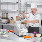 VEVOR Food Processor & Vegetable Chopper, 2 Feeding Holes Food-Grade Stainless Steel Food Processor Chopper with Detachable 6 Blades, 3mm/5mm/7mm/10mm Shredder, 2mm/4mm Slicer, for Vegetables, Fruit