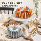 Nonstick Cake Pan, Nonstick Cast Aluminum bunt pan, 9.84” Fluted Tube Pan for Baking Unique Cake, 10 Cup Moldes para Pasteles, Cake Pans for Baking, High-Heat Resistant, Easy to Clean, Silver