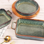 12" X 9" Porcelain Rectangular Casserole Dishes - Baking Dish for Oven, 2.5 QT Ceramic Lasagna Pans, Oven Safe Bakeware for Kitchen Cooking, Cake, Banquet and Dinner