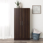 Prepac Elite Tall Garage Storage Cabinet & Pantry Storage Cupboard, 2-Door Freestanding Bathroom or Pantry Cabinet with Adjustable Shelves, 16" D x 32" W x 65" H, Espresso