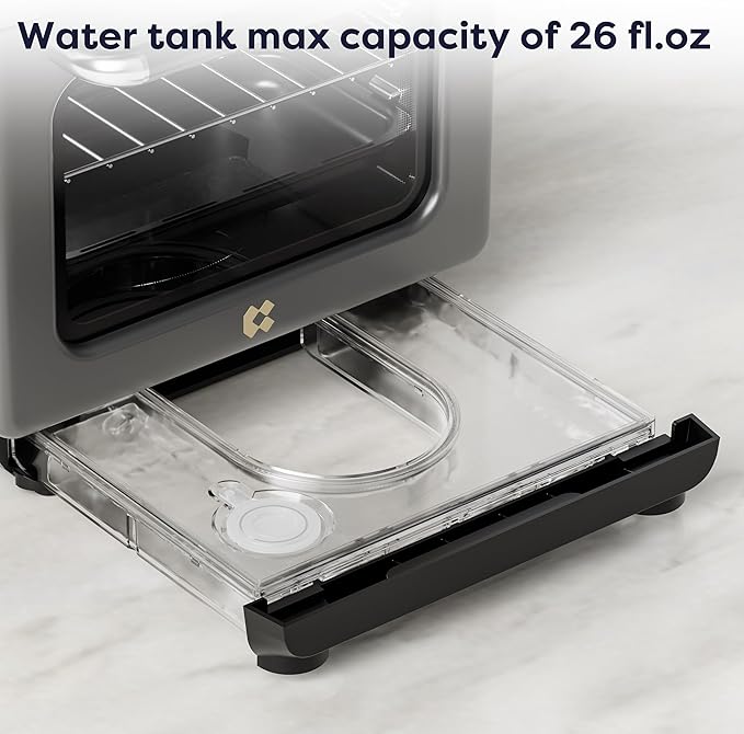 CIARRA 8-in-1 Steam Oven Countertop with Air Fryer, 13QT Mini Convection Toaster Oven with Steam, Rapid Steam, Air Fry, Vapor Bake, Steam Clean, Bake, Dried, Ferment