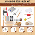 Sourdough Starter Kit with Scale - Sourdough Bread Baking Supplies with Banneton Bread Proofing Basket Set, Bowl Scraper, Silicone Spatula, Baking Mat | Sour Dough Kit & Bread Making Tools by Richni