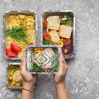 Stock Your Home 1 Lb Small Aluminum Pans with Lids (50 Pack) Foil Pans + Clear Plastic Lids, Disposable Cookware, Takeout Trays with Lids - To Go Disposable Food Containers for Restaurants & Catering