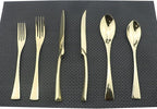 Flatware Set 18/10 Stainless Steel Mirror Polished Champagne gold Cutlery - Silverware Utensil Set of Steak Knife Dinner Fork Knife Spoon Salad Fork Dessert Spoon,24 Piece Service for 4