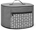 YARWO Slow Cooker Dust Cover Compatible for Crock Pot and Hamilton Beach 6-8 qt Slow Cooker, Dust Free Cover with Zipper Pocket and Wipe Clean Liner, Gray with Arrow