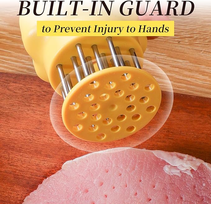 Meat Tenderizer Tool Stainless Steel Thickened Sharp Needle Makes Steak & Chicken Tender Easily, Heavy Duty Kitchen Cooking Gadget for Tenderizing Beef, Pork, Veal