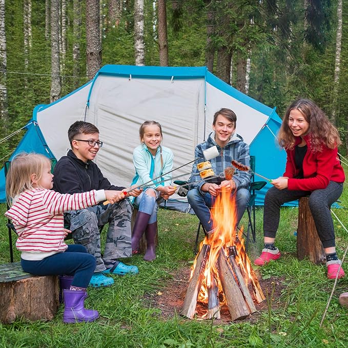 24 PCS Marshmallow Roasting Sticks, Telescoping Smores Sticks for Open Fire Pit, 32 Inch Long Marshmallow Toasting Barbecue Forks Smores Skewers for Campfire Camping Hotdog Hot Dog Bonfire Grill