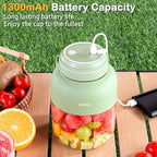 Portable Smoothie Blender for Smoothies & Shakes 43oz 1300ML USB Charging Cordless Powerful Blades Blending Portable Juice Cup Blender for Small Ice Fruit Vegetable Crush Kitchen Gym Outdoor