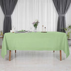 D'Moksha Homes Sage Green Linen Tablecloth 60 x 108 Inch - 100% Pure Linen Green Table Cloth for Rectangle Tables - Classic Hemstitch, Machine Washable Tablecloth for Summer, Fall and Halloween