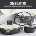 GreenLife 8 Piece Ceramic Nonstick Cookware Set, Induction Suitable Non Toxic PFAS-Free Pots & Pans, Dishwasher Safe, Cooking Set, Stock Pot, Saucepans & Frying Pans, Kitchen Cooking, Graphite