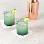 Restaurantware-Vetri 10 Ounce Old Fashioned Glasses, 6 Dishwashable Whiskey Glasses - No-Lead, Durable, Blue Glass Tumblers For Scotch, For Drinking Liquor, Cocktail, Bourbon, Cognac, And More