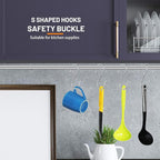 36 PCS S Hooks for Hanging with Safety Buckle, 3.5 inch Heavy Duty Metal S Shaped Hooks Stainless Steel for Hanging Kitchen Utensil, Cups, Pots, Plants, Bags, Hats (Silver)