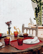 17.5 x 12’’ Large Melamine Serving Tray with Handles, Set of 2 Rectangular Melamine Serving Platters, Dishwasher Safe Trays for Eating, Appetizer, Charcuterie, Snack, Fruits, Desserts, Red